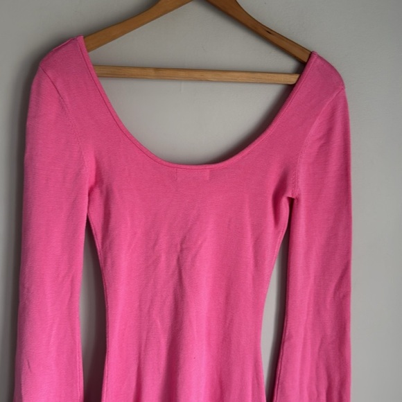 NEW Meshki Birdie Long Sleeve Knit Mini Dress in Bubblegum XXS - Picture 8 of 14